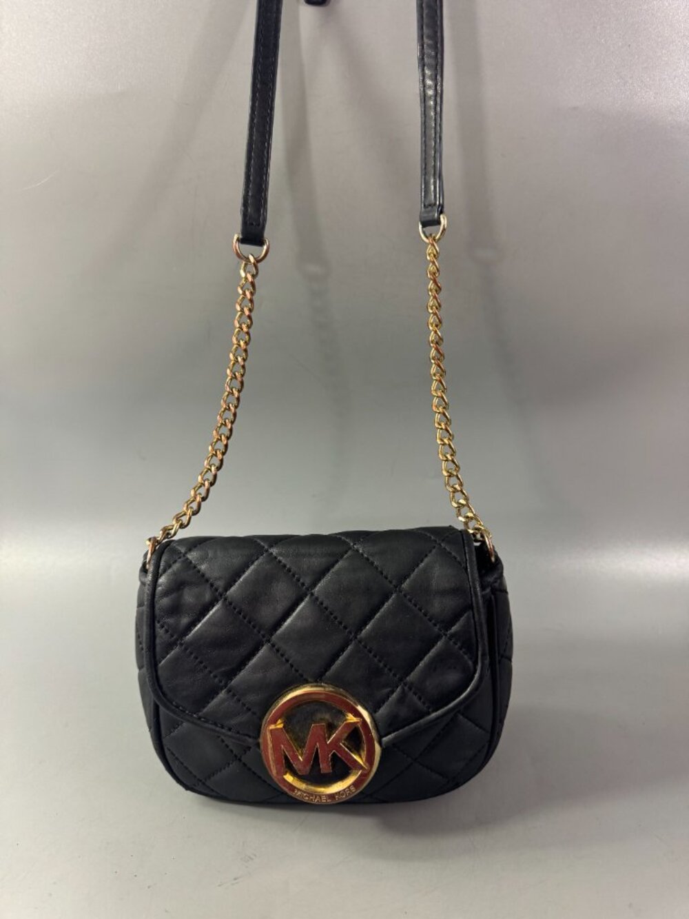 Michael Kors Black Soft Small Fulton Quilted Crossbody Bag